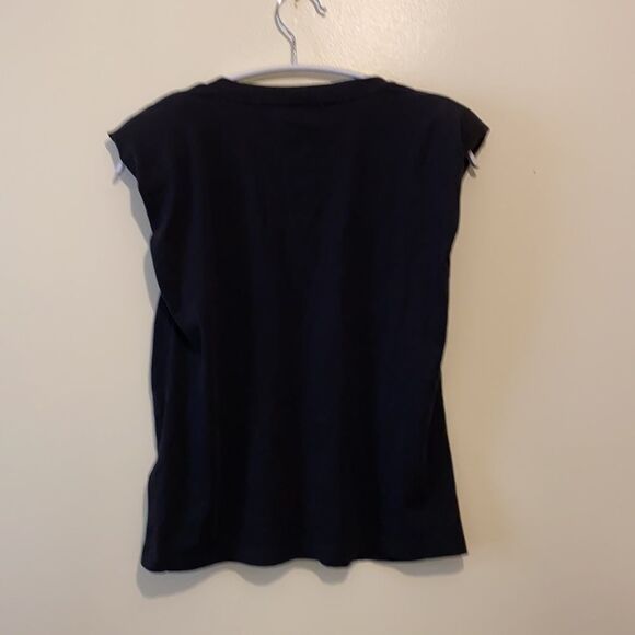 7 for all mankind shoulder pad muscle tee . size xs - Picture 6 of 10